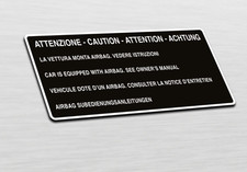 ADESIVO AIRBAG per ALFA ROMEO FIAT e LANCIA anni '90 NERO | 9,5x4,5 cm