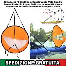 Grande 42 "108x108cm Kayak Vento Vela Paddle Canoe Portatile Popup Sottovento...