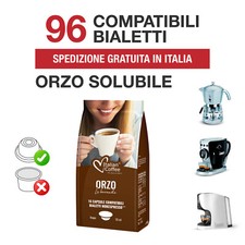 96 Capsule Orzo Solubile Italian Coffee compatibili Bialetti Mokespresso