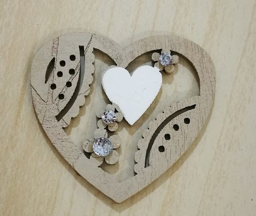 Cuore legno tortora - in,