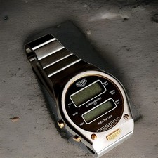 OROLOGIO HEUER KENTUCKY   Ref 102-713  Doppio LCD CRONO RARITÀ  SILVER Like New