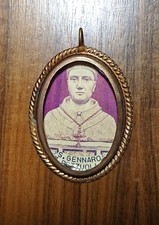 Medaglia Ciondolo vintage San Gennaro Pozzuoli Napoli Anni'30/'40. 45x35mm