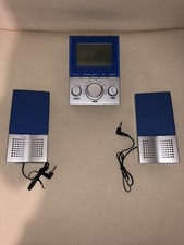 RADIO VINTAGE + 2 CASSE SPEAKER RADIOSVEGLIA CLOCK ALARM OROLOGIO WATCH RELOJ