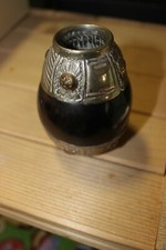 Vasetto souvenir etnico alpacca e frutto hand made cm 9 circa