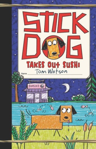 Stick dog takes out sushi - dog,