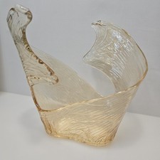 Vaso originale Murano Vetro Eseguito Italia vetro artistico arruffato spacco ambra oscillante 