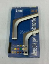 COPPIA DI STAFFE PER MENSOLE IN PLASTICA BIANCA CON RINFORZO IN ACCIAIO 24CM 