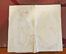 disegno d'epoca a matita donna