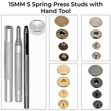 Chiusure a scatto a molla 15 mm S borchie a pressione con strumento di fissaggio per cappotti borse