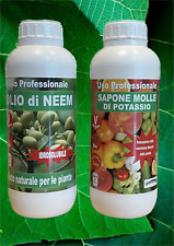 OLIO di NEEM insetticida biologico  1 lt+ SAPONE MOLLE DI POTASSIO 1 lt