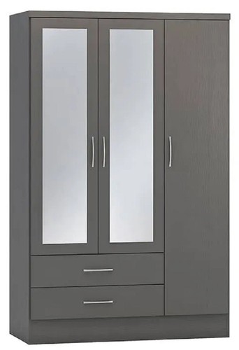Armadio ante grigio lucido - armadio, 3