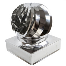 FUMAIOLO COMIGNOLO GIREVOLE TURBO ACCIAIO INOX BASE QUADRATA PER CANNA FUMARIA