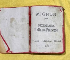 Antico dizionario mignon italiano francese