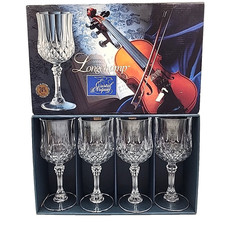 Set 4 bicchieri da vino sherry Longchamp Cristal d'Arques 6,5" 24% cristallo piombo