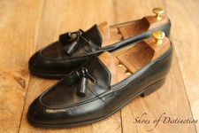 Scarpe mocassini John Lobb in pelle nera con nappe da uomo UK 7 EE US 8 US 41