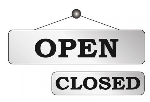 Open closed sign reversible - open,