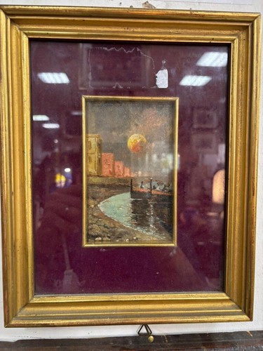 Quadro olio tavola pratella - olio,