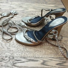 SCARPE SANDALI GIANNI VERSACE 80s N°39 SUMMER GOLD SHOES MADE IN ITALY VINTAGE 