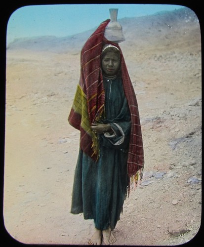 Glass magic lantern slide girl - magic,