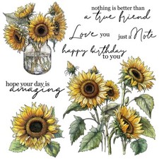 Girasoli in fiore sole metallo fustelle timbri trasparenti carta scrapbooking