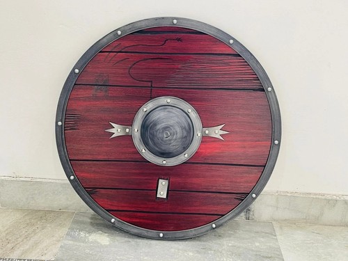 Scudo vichingo legno rosso - scudo,