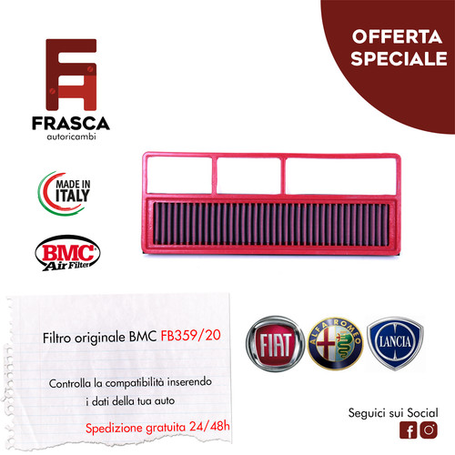 Filtro aria sportivo bmc - bmc, fiat