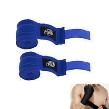 COPPIA DI BENDAGGI LEONE FASCE GUANTONI BENDE BOXE KICK FASCETTE BLU 3MT