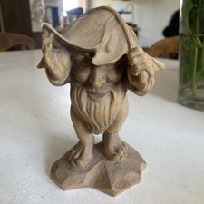 gnomo folletto intagliato in legno vintage  Artistica Felix Trento 