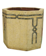 Fioriera grande vaso cache pot anni 70 rivestito in marmo