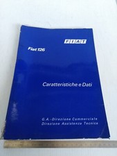 manuale caratteristiche dati 1972 originale Fiat 126