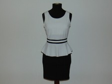 VESTITO ZUIKI  BIANCO E NERO PEPLO M ma veste S 40 - cerniera posteriore