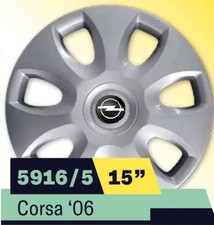 SET Kit serie 4 copricerchi coppe ruota 15" per Opel Corsa 2006 06 cod 5916/5
