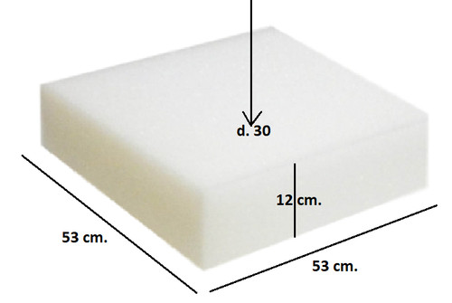 Gommapiuma spugna 53x53x12 - gommapiuma,