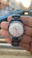Orologio SEIKO TOMONY 5000.7000 carica manuale quadrante argento Giappone vintage 16,5 cm SS