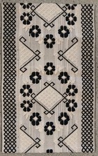 TAPPETO ROSELLINE NERO ECRÙ