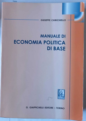 Manuale economia politica - manuale, di