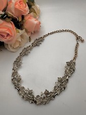 Collana girocollo Sarah Coventry 1958 foglia tono oro 14"