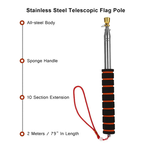 Asta telescopica per bandiera - asta,