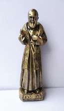 STATUA DI SAN PADRE PIO CM 40 IN RESINA DECORO  BRONZO PRODUZIONE ARTIGIANALE