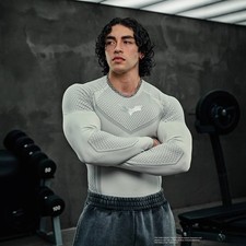 T-shirt Youngla co-branded Batman uomo sportiva traspirante elasticizzata manica lunga