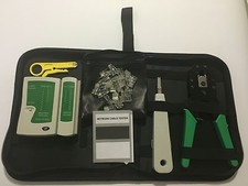 TESTER CAVO DI RETE LAN RJ45 RJ11 RJ12 + PINZA CRIMPATRICE + PLUG ETHERNET 