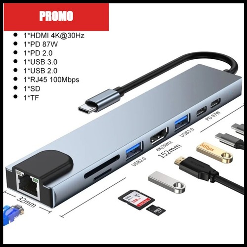 Hub usb type c - 8-in-1, type-c