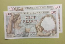 STUPENDE BANCONOTE DA 100 FRANCHI FRANCESI MAI CIRCOLATE CONSECUTIVE