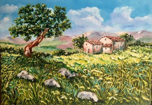 Paesaggio campagna quadro - -,
