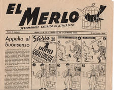 gx 04 Trieste EL MERLO Settim. satirico di attualità - 15 dicembre 1945 Anno I°