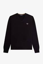 Fred Perry Maglione Classico Con Scollo A V Nero - Taglia M Abbigliamento Uomo