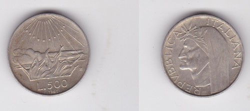 Moneta argento 500 lire italia - argento,