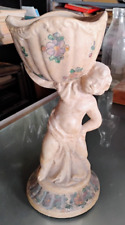 VINTAGE VECCHIA SCULTURA STATUA PUTTO CON VASO ditta CAPANELLI GUBBIO