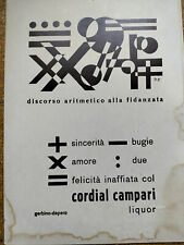 Futurismo Depero Gerbino vecchia locandina cordial campari discorso fidanzata