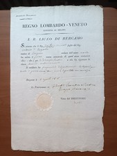Bergamo 1818 - Regno Lombardo - Veneto ,  attestato esame